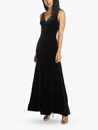 Adrianna Papell Velvet Column Dress, Black