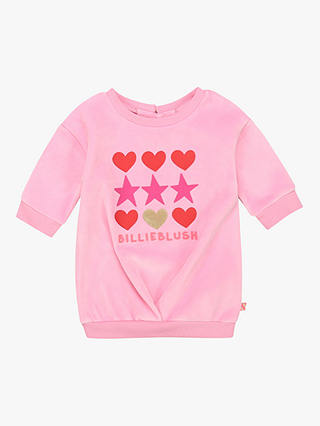 Billieblush Baby Hearts & Stars Velvet Dress, Pink
