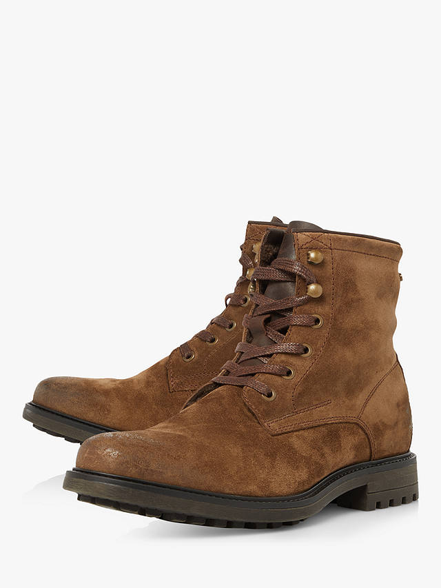 Dune Credit Suede Casual Warm Lined Lace Up Boots, Tan at John Lewis ...
