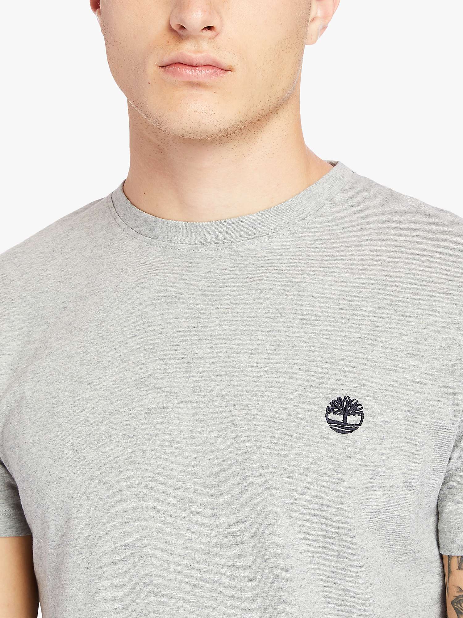 Timberland Dunstan Short Sleeve Logo T-Shirt, Grey at John Lewis & Partners