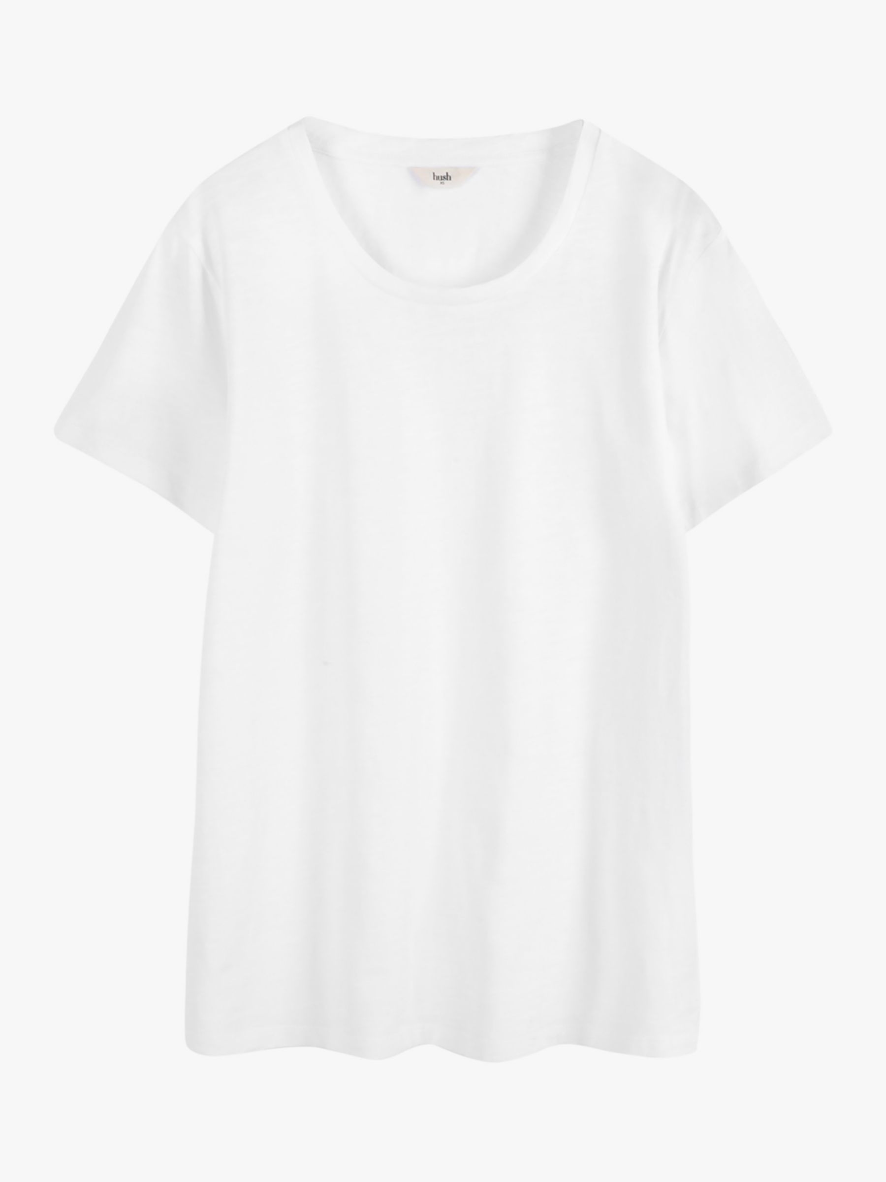 hush Cali Cotton Crew Neck T-Shirt, White at John Lewis & Partners
