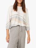 Phase Eight Aisleen Abstratc Wave Knitted Cashmere Blend Top, Beige