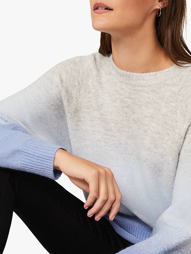 Phase Eight Osanne Ombre Jumper, Soft Blue at John Lewis ...