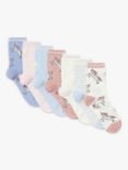 John Lewis & Partners Kids' Unicorn Socks, Pack of 7, Multi