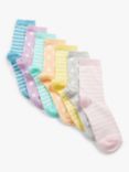 John Lewis & Partners Kids' Spot Stripe Socks, Pack of 7, Multi