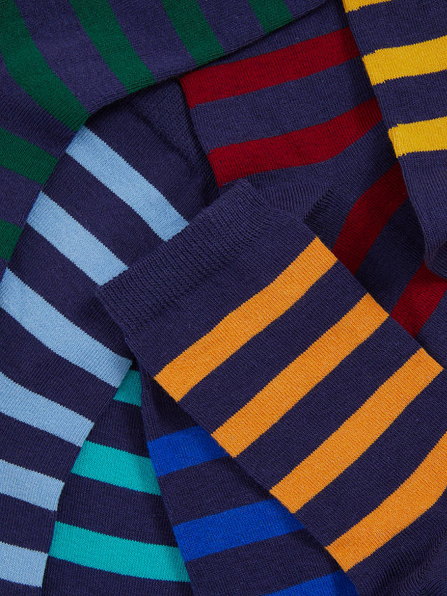 John Lewis Kids' Rugby Stripe Socks, Pack of 7, Multi