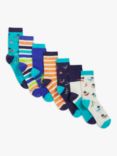 John Lewis & Partners Kids' Dinosaur Socks, Pack of 7, Multi