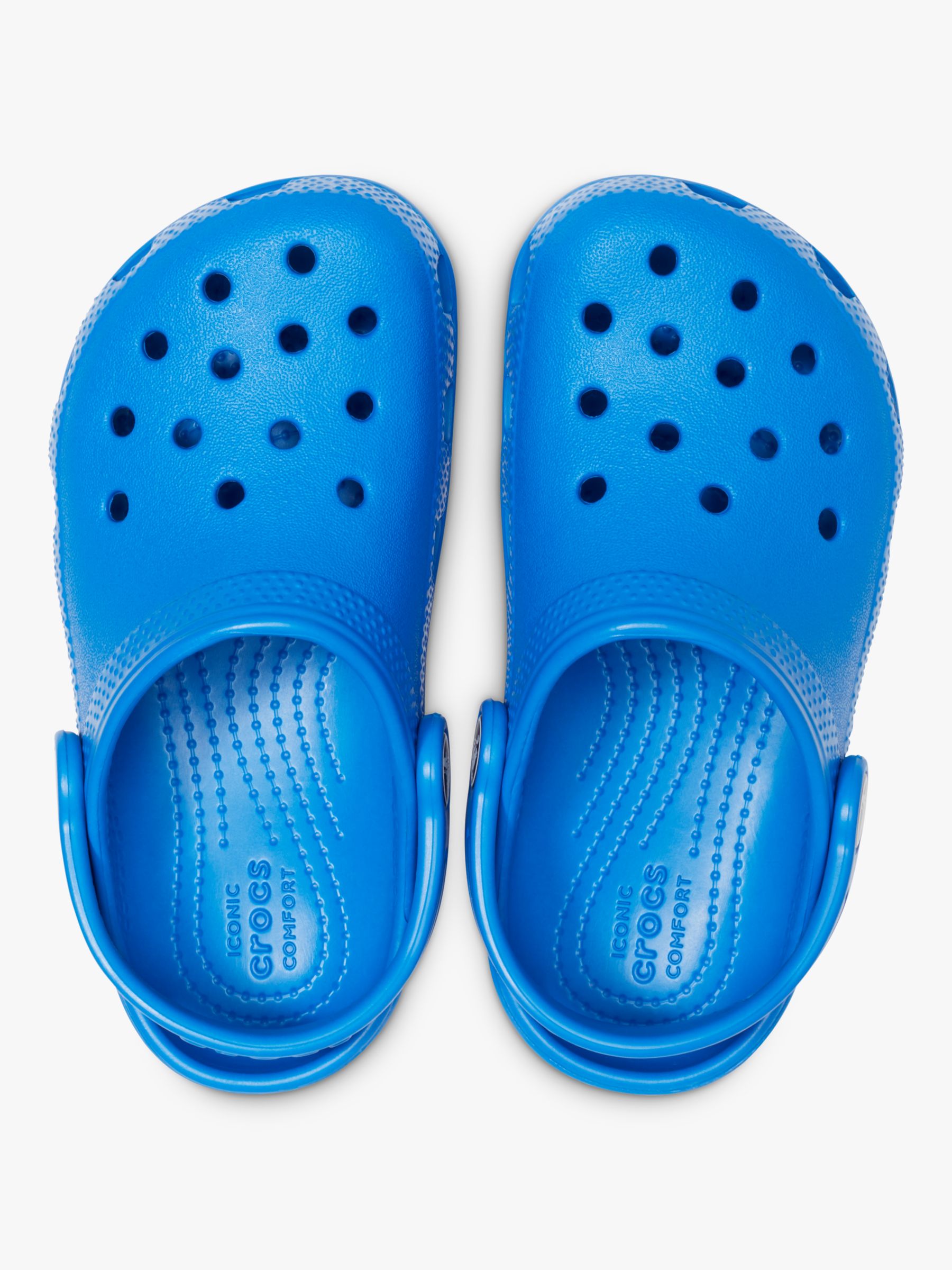 Crocs Children's Classic Croc Clogs, Blue Cobalt at John Lewis & Partners