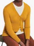 Pure Collection Cashmere V-Neck Cardigan, Ochre