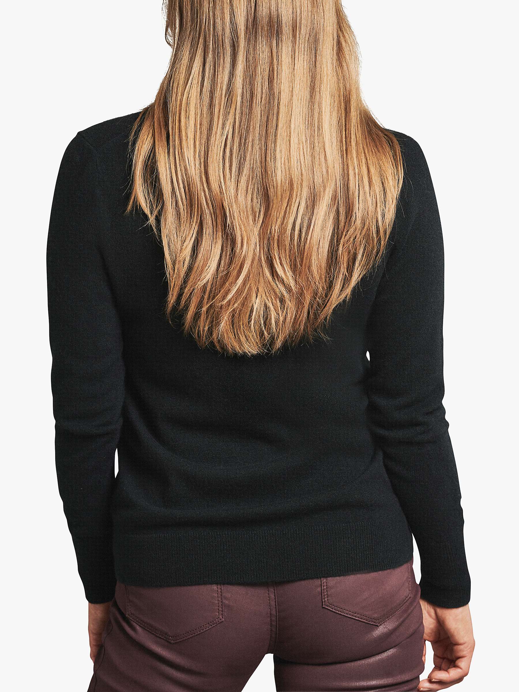 Buy Pure Collection Cashmere V-Neck Sweater, Black Online at johnlewis.com