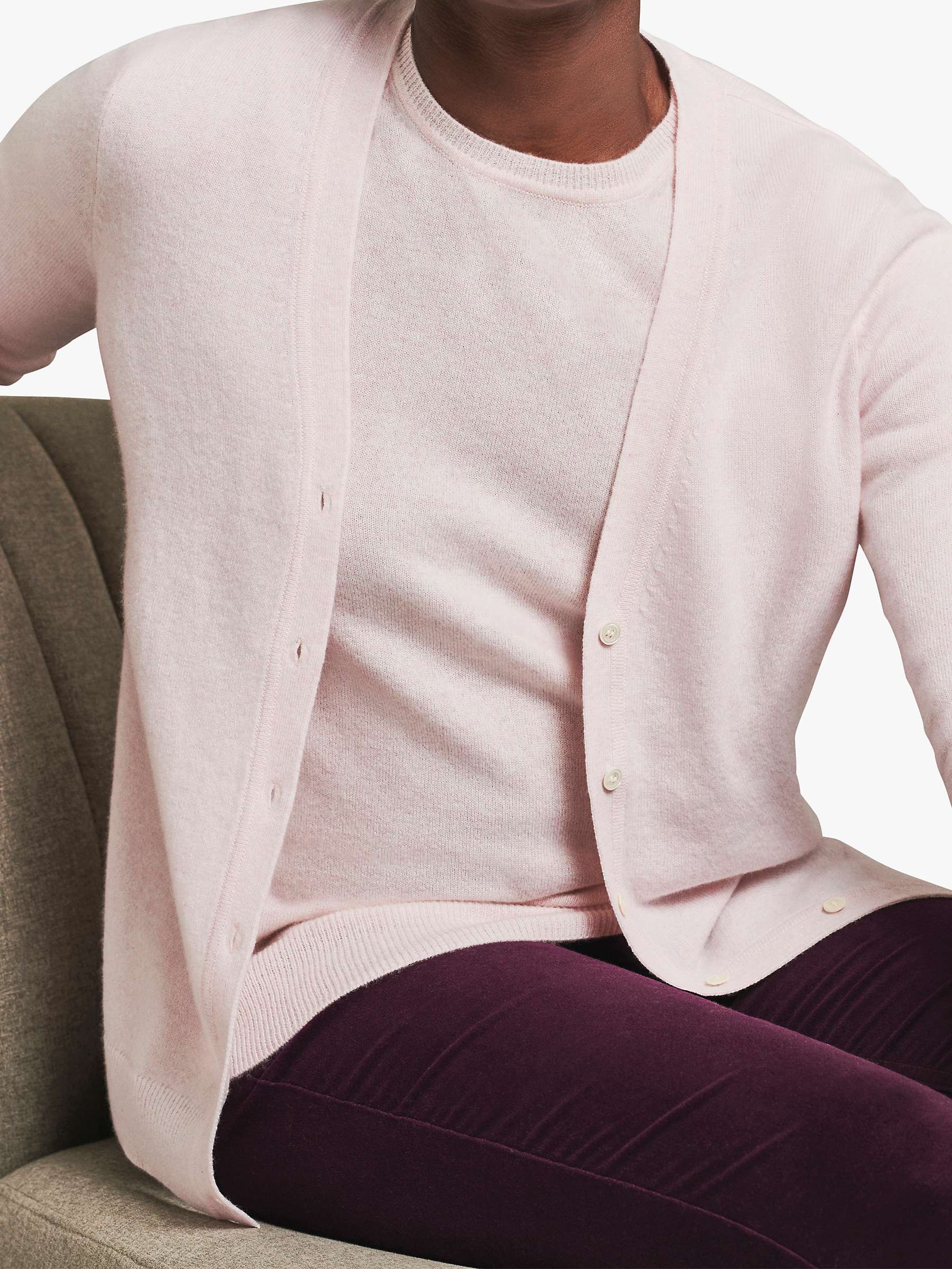 Buy Pure Collection Cashmere Pearl Button Cardigan Online at johnlewis.com
