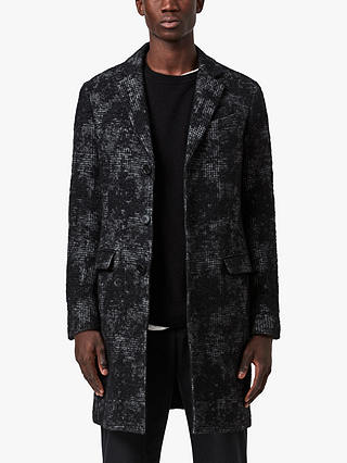 AllSaints Bisp Wool Blend Coat, Charcoal