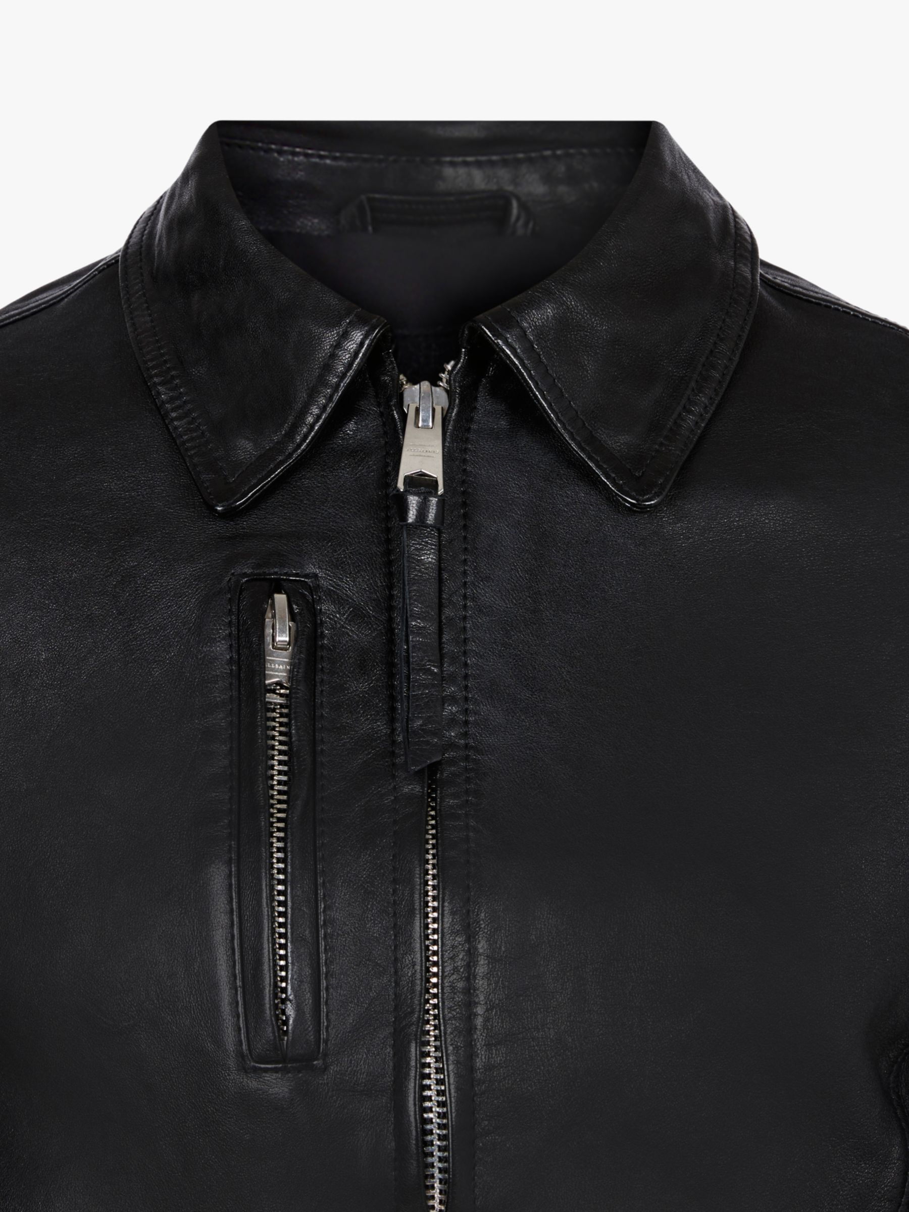AllSaints Kaleb Leather Jacket, Black