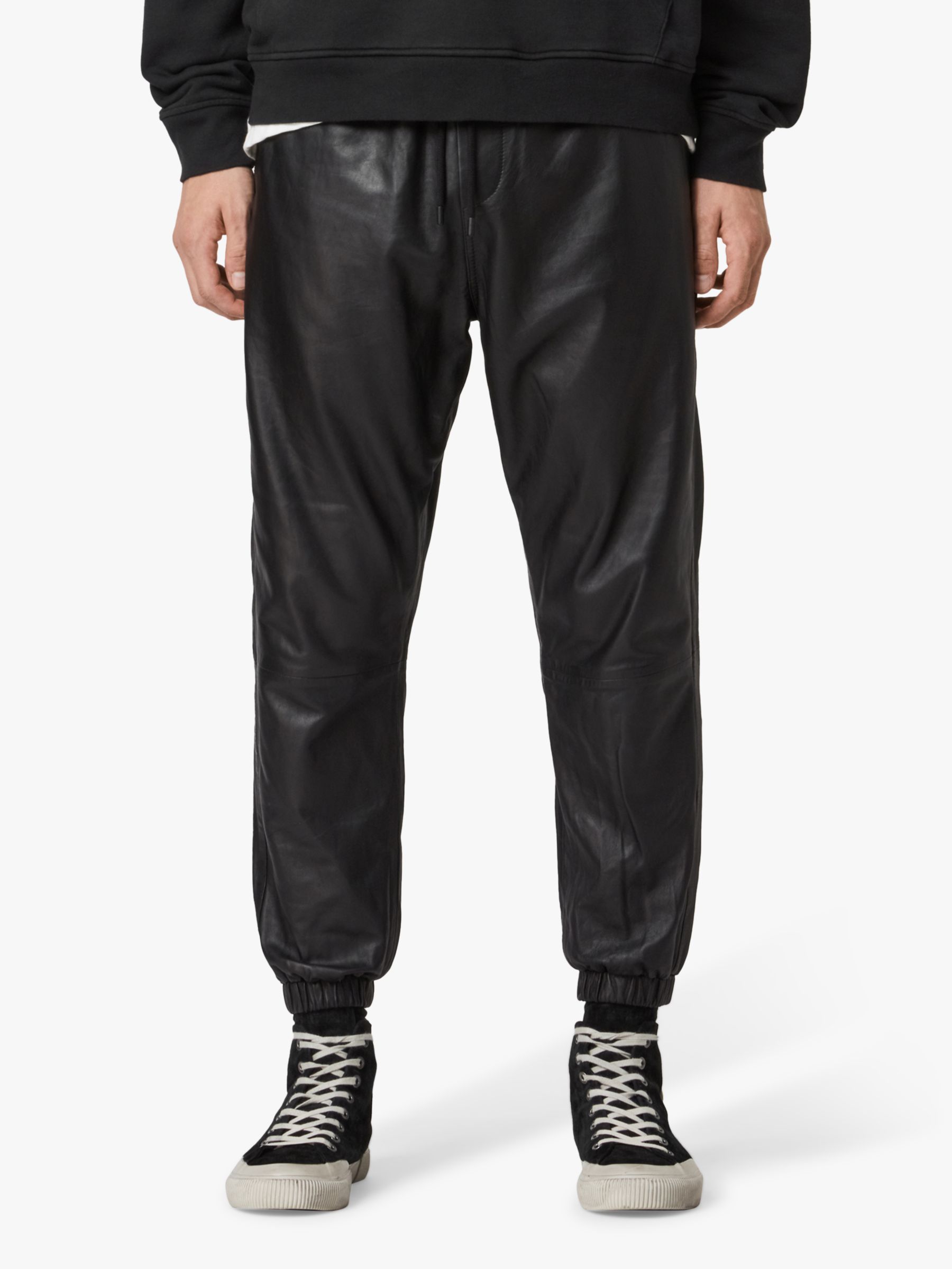 AllSaints Penton Leather Trousers, Black