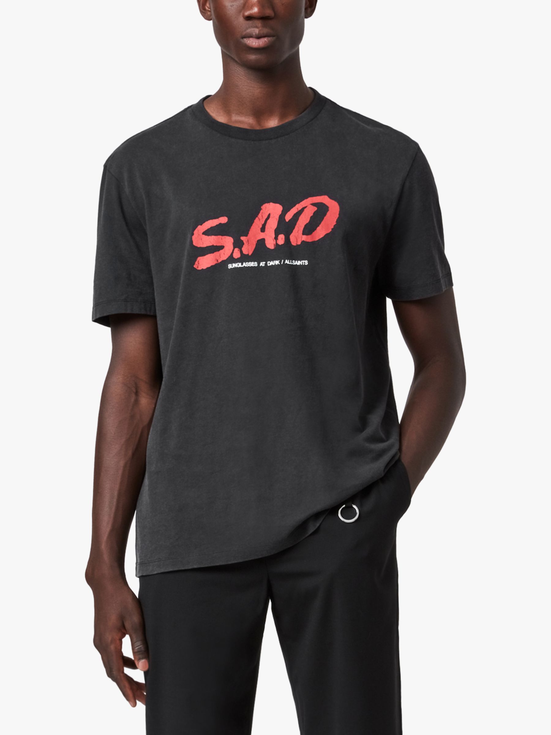 AllSaints Sad Crew Neck T-Shirt, Jet Black