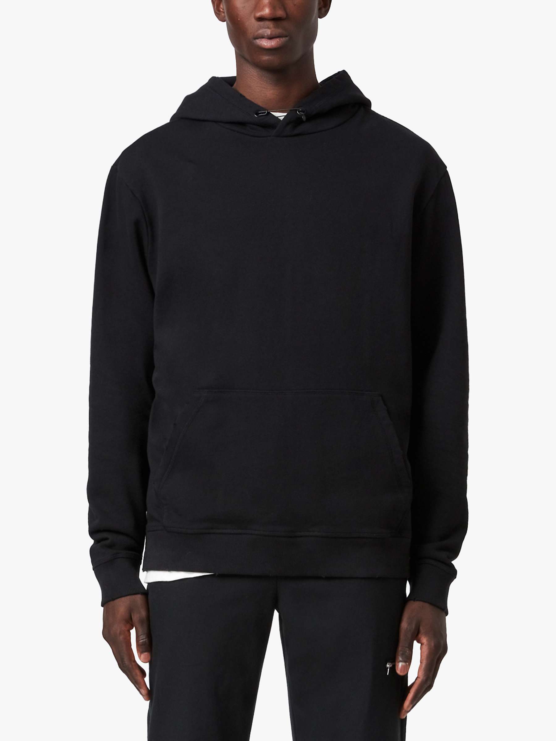 Buy AllSaints Astray Relaxed Cotton Hoodie, Washed Black Online at johnlewis.com