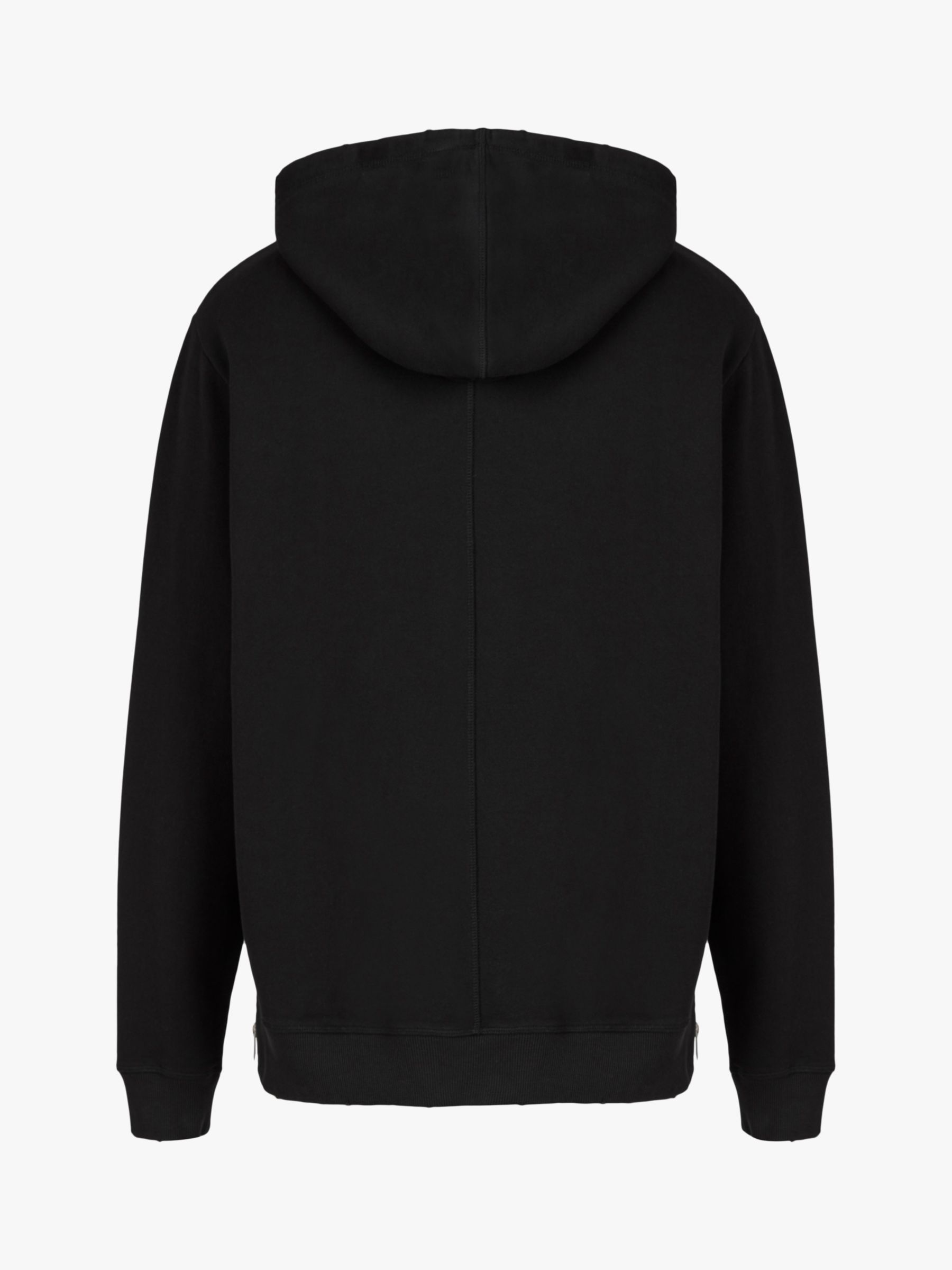 AllSaints Astray Relaxed Cotton Hoodie, Washed Black at John Lewis ...