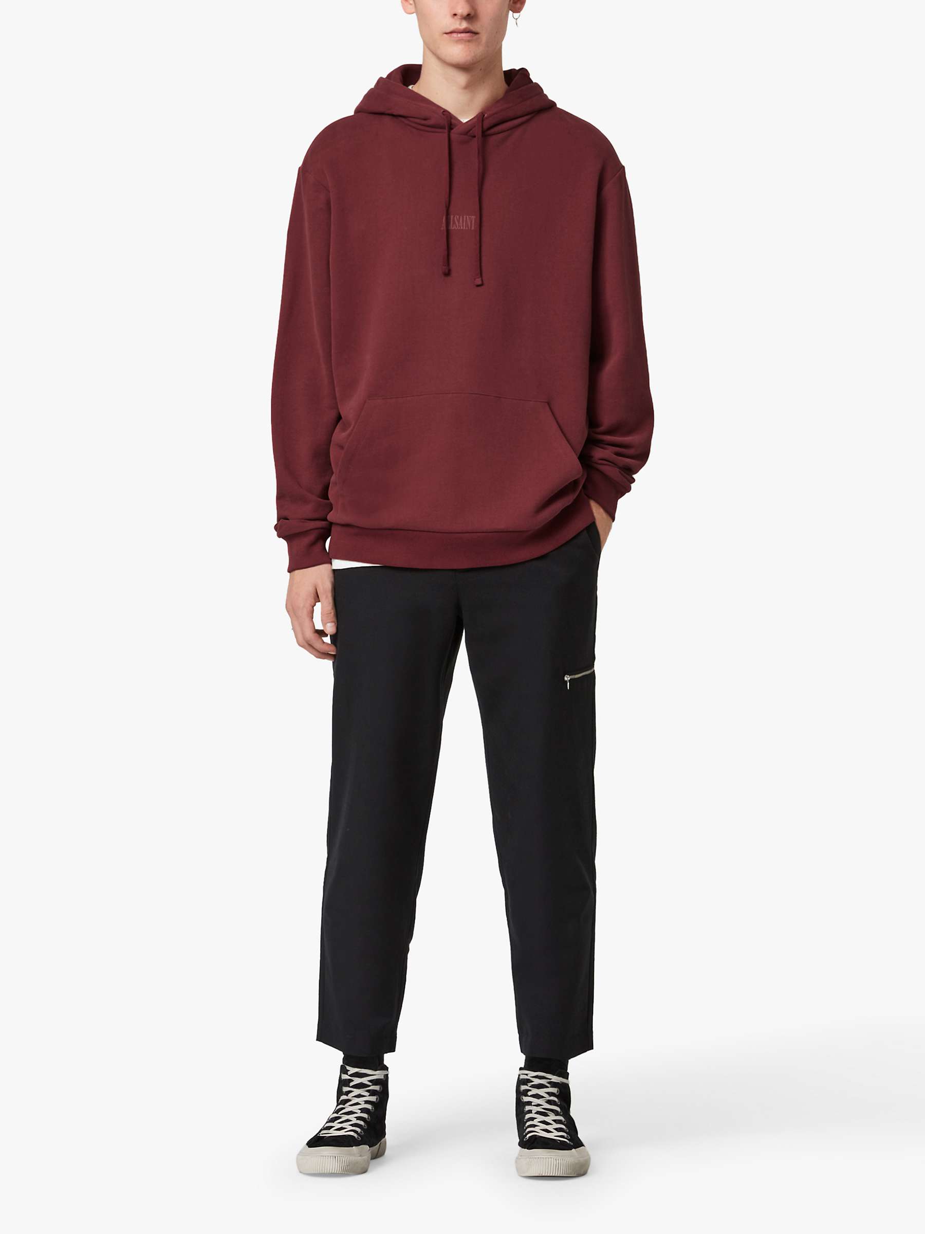 Buy AllSaints Element Oth Hoodie, Juneberry Red Online at johnlewis.com