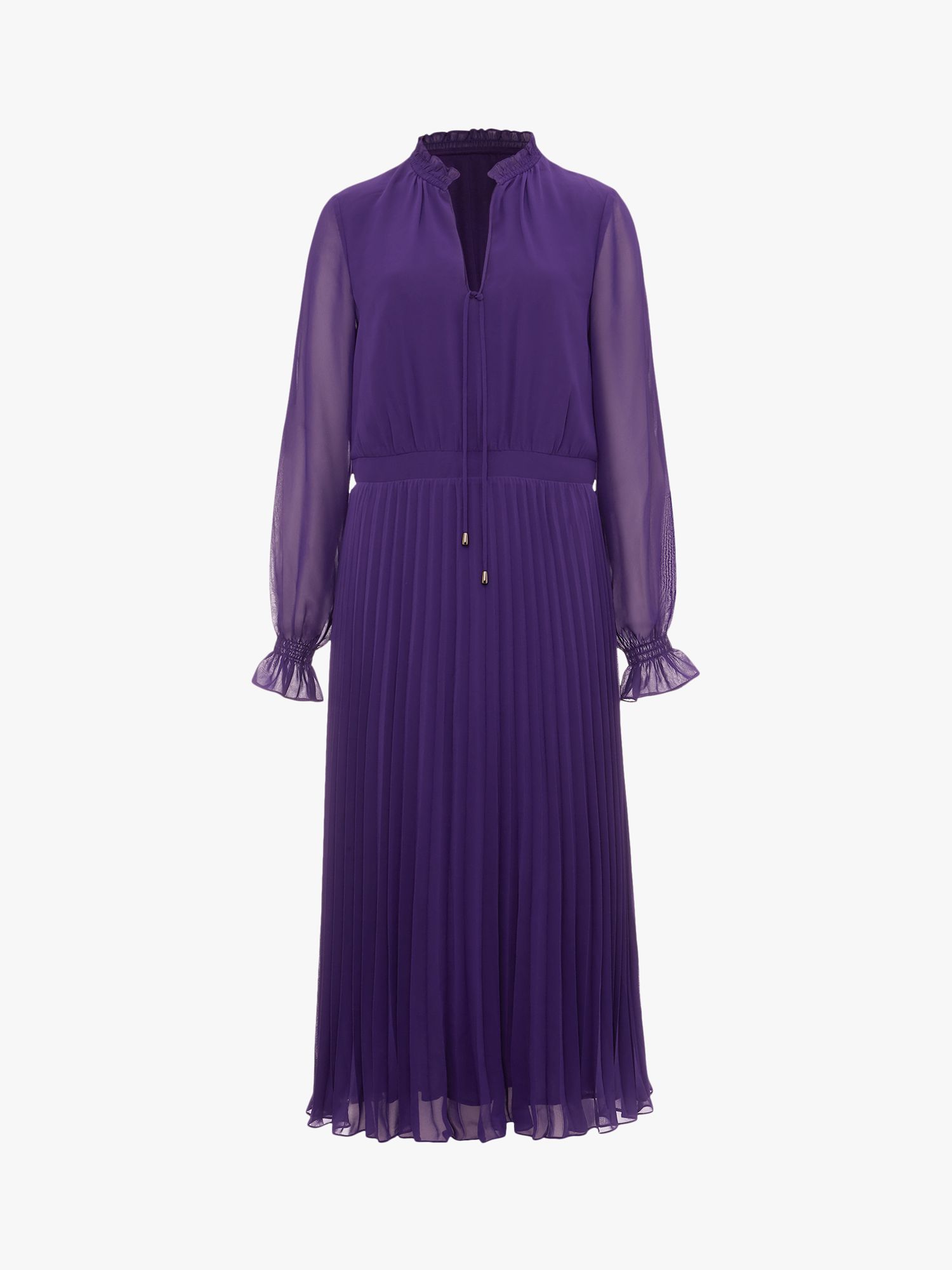 Phase Eight Iris Pleat Dress, Electric Purple
