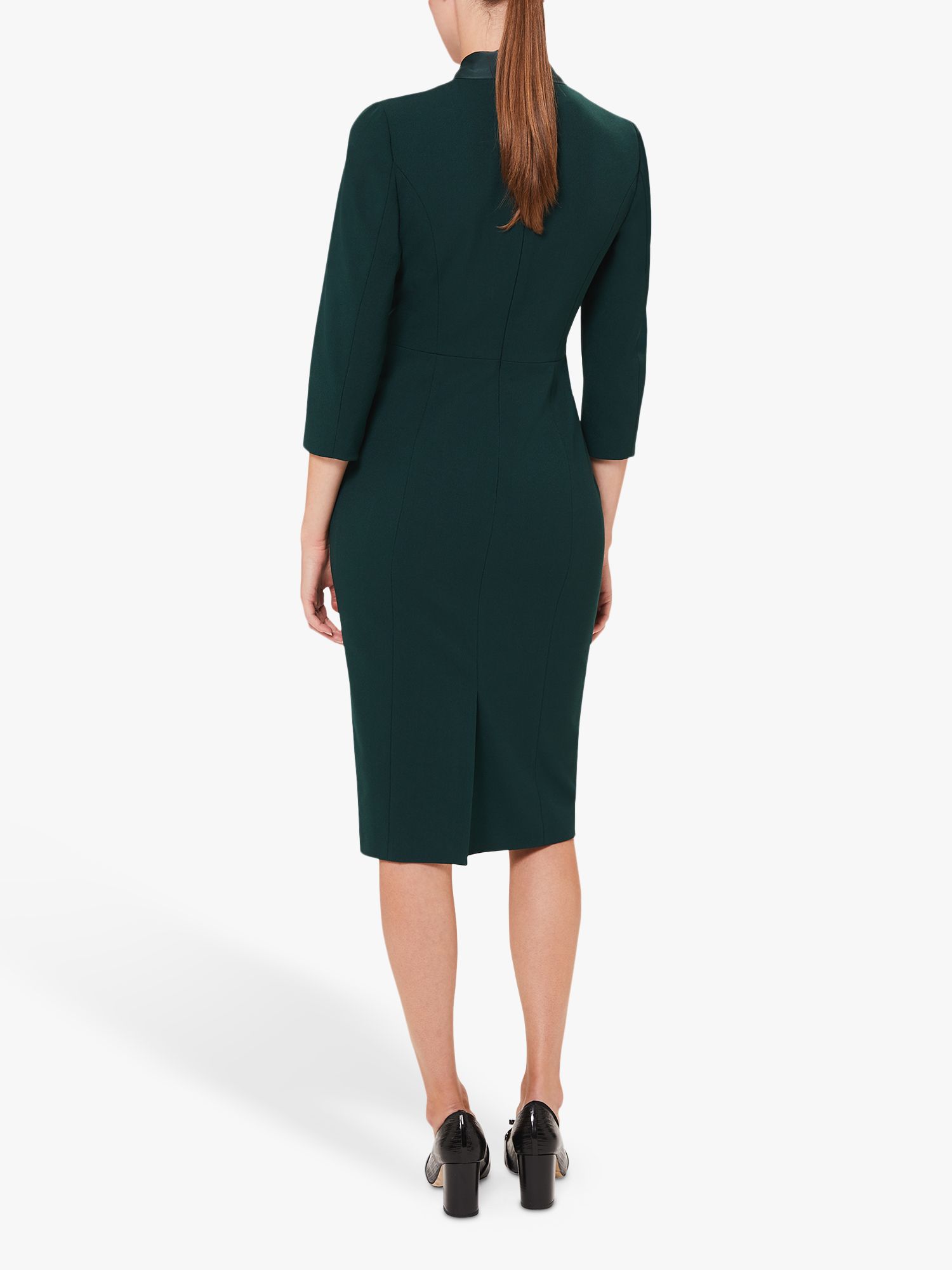 Hobbs Alisa Knee Length Dress, Dark Green, 6