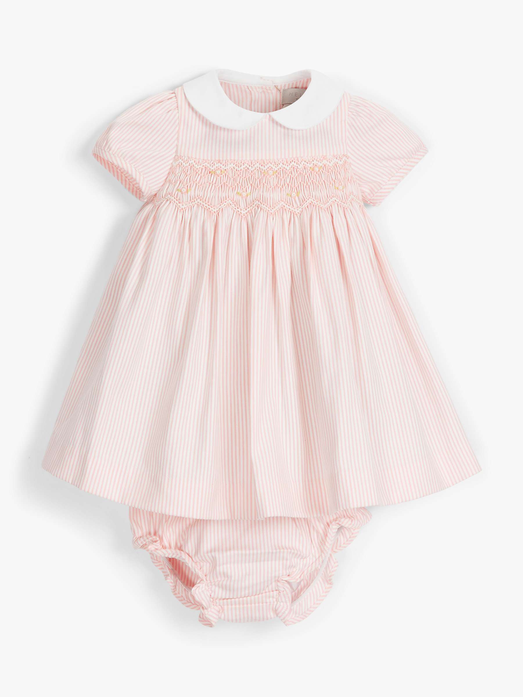 John Lewis John Lewis baby girls pink short sleeve frill floral dress 9-12 months 