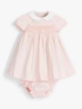 John Lewis Heirloom Collection Baby Stripe Dress and Knicker Set, Pink