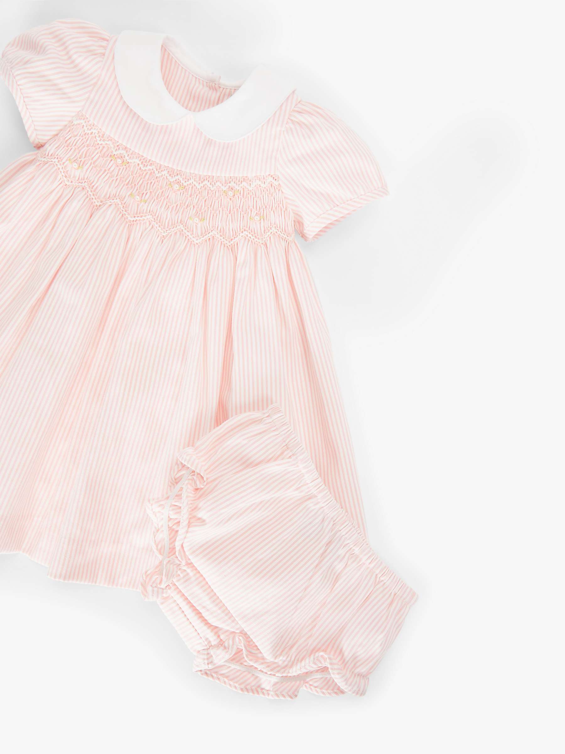 Buy John Lewis Heirloom Collection Baby Stripe Dress and Knicker Set, Pink Online at johnlewis.com