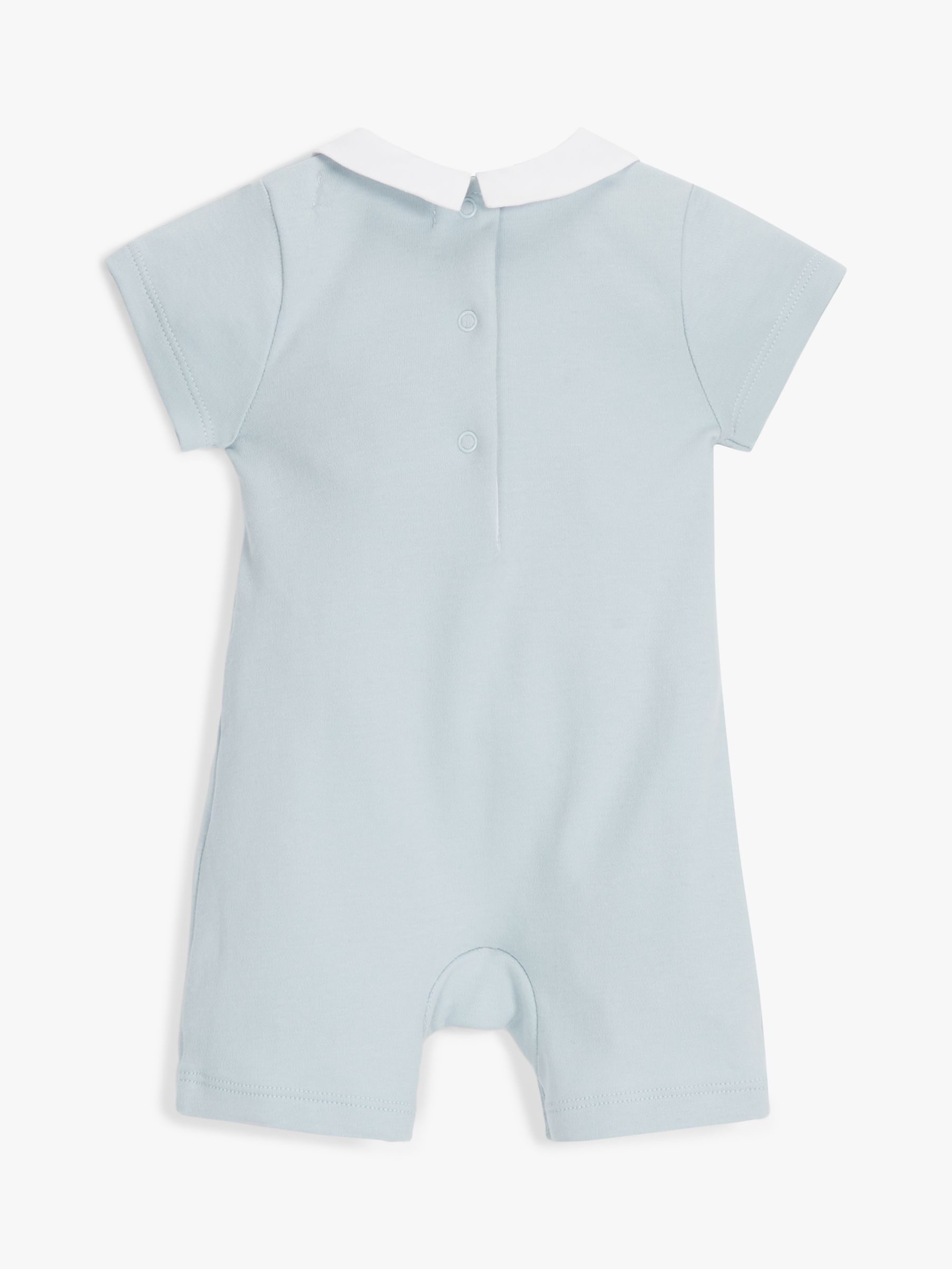 John Lewis Heirloom Collection Baby Smocked Sail Boat Romper, Blue at ...