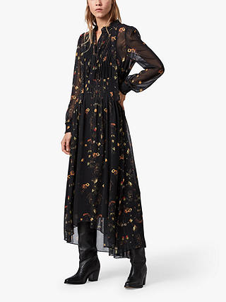 AllSaints Pippa Boho Maxi Dress, Black/Multi