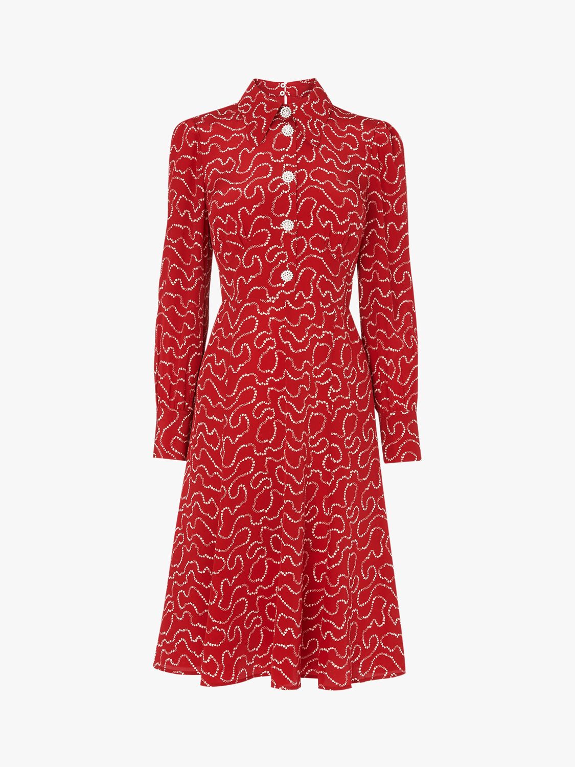 L.K.Bennett Mathilde Silk Tea Dress, Red