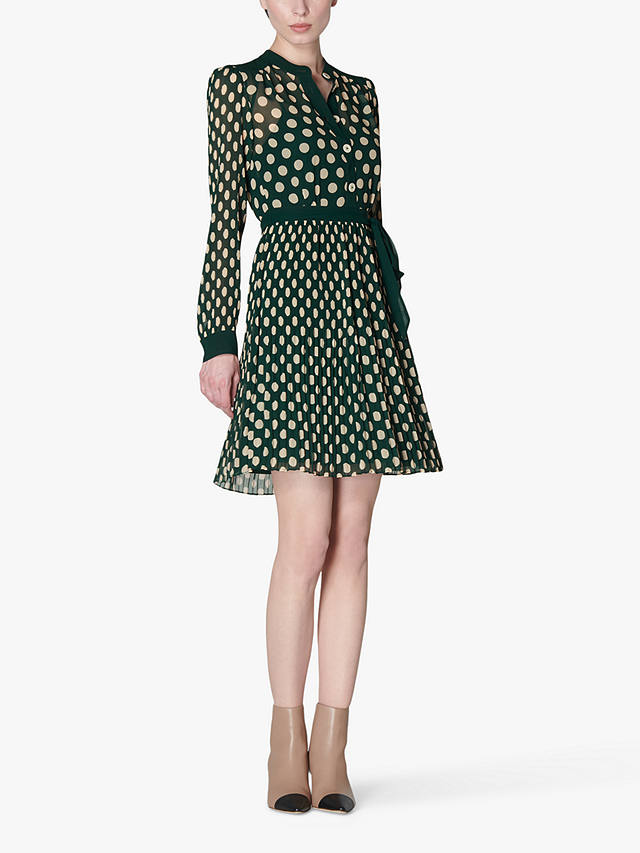 L.K.Bennett Cora Spot Print Dress, Green/Cream at John Lewis & Partners