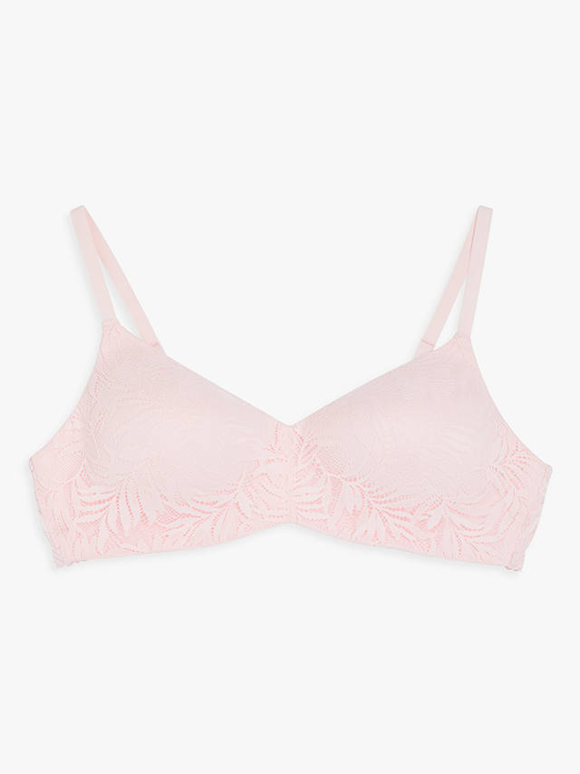 John Lewis ANYDAY Avery Non-Wired Lace Bra, Pink
