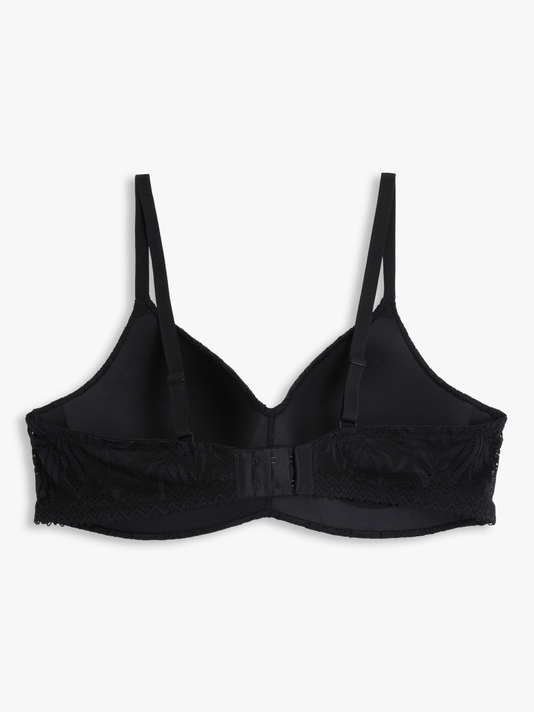 John Lewis ANYDAY Avery Non-Wired Lace Bra, Black, 30C