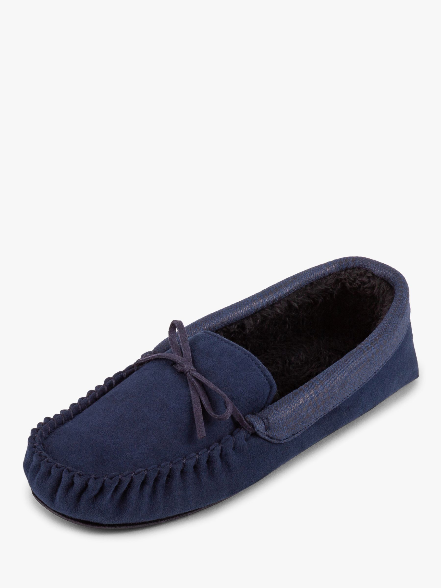 navy moccasin slippers