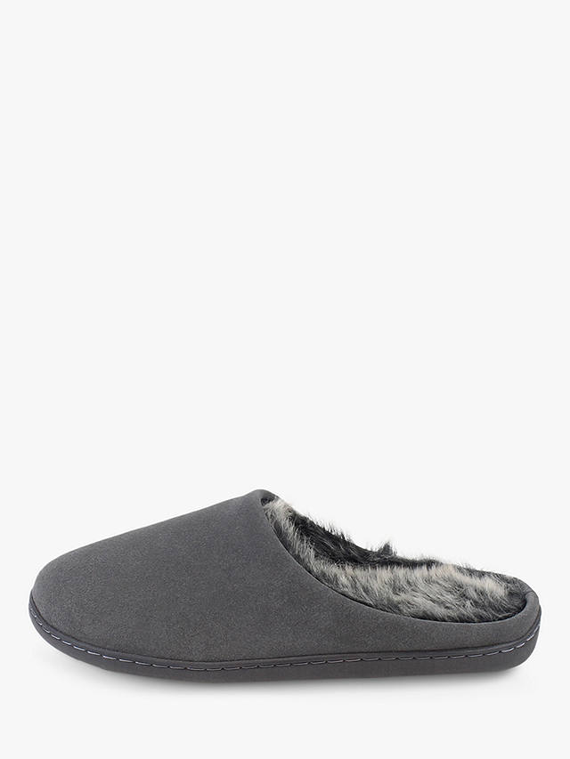totes Suede Mule Slippers, Grey at John Lewis & Partners