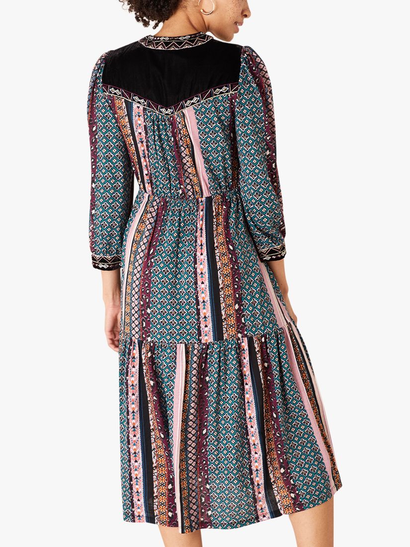 Monsoon Geometric Midi Dress Multi At John Lewis And Partners 