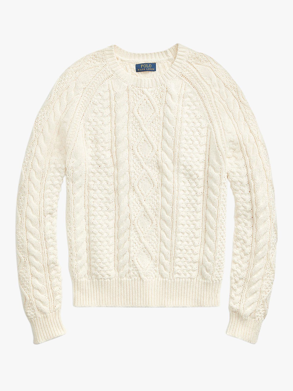 Polo Ralph Lauren Cable Knit Jumper, Neutral at John Lewis & Partners