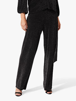 Phase Eight Stardust Wide Leg Trousers, Black