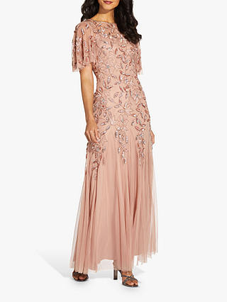 Adrianna Papell Beaded Embroidered Maxi Dress