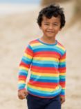 Frugi Children's GOTS Organic Cotton Rainbow Stripe Long Sleeve Top, Multi