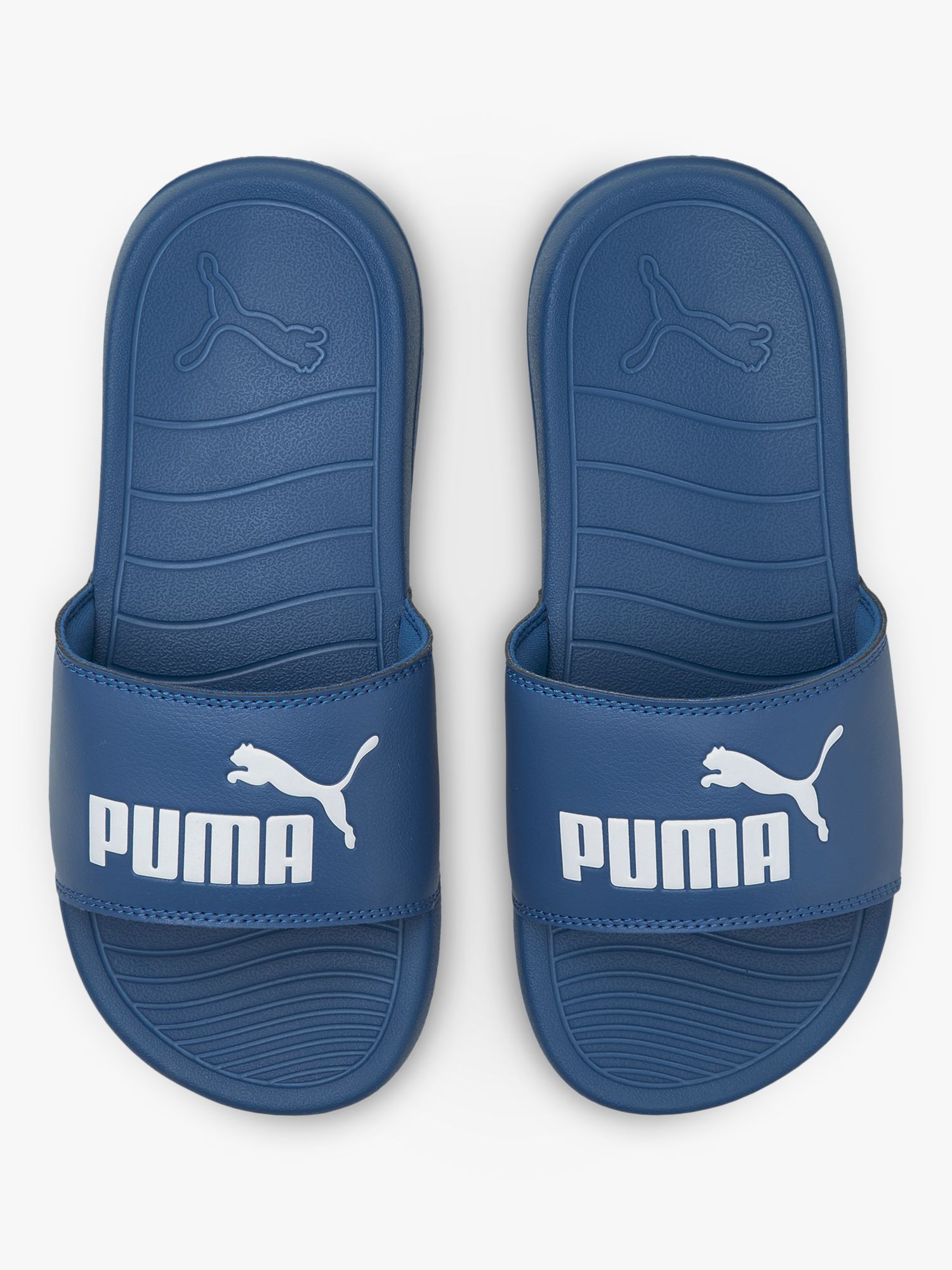 PUMA Children's Popcat Sliders, Blue at John Lewis & Partners