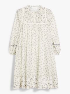See By Chloé Voile Floral Print Dress, White/Grey, 10
