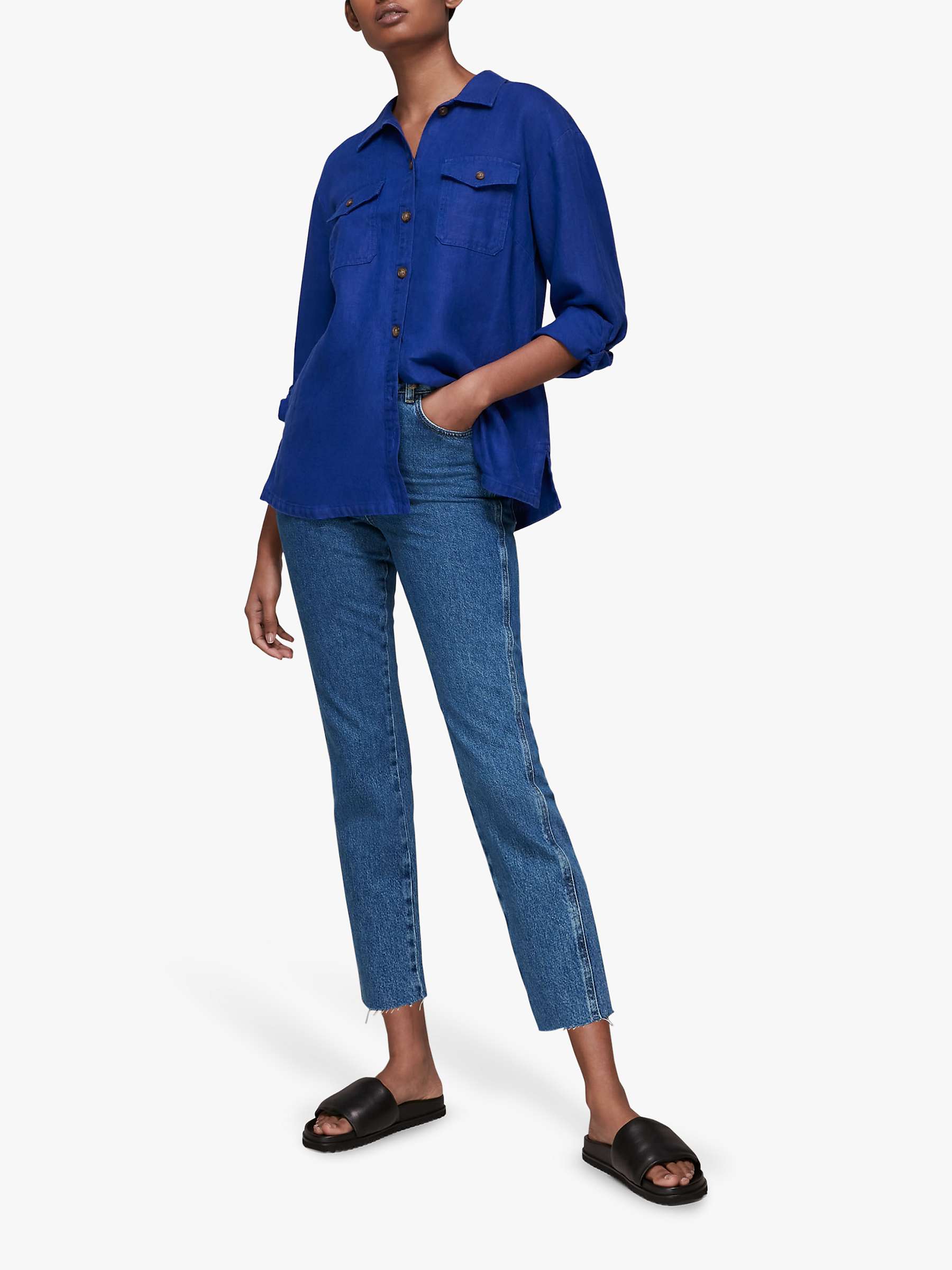 Buy Whistles Authentic Slim Leg Frayed Jeans Online at johnlewis.com
