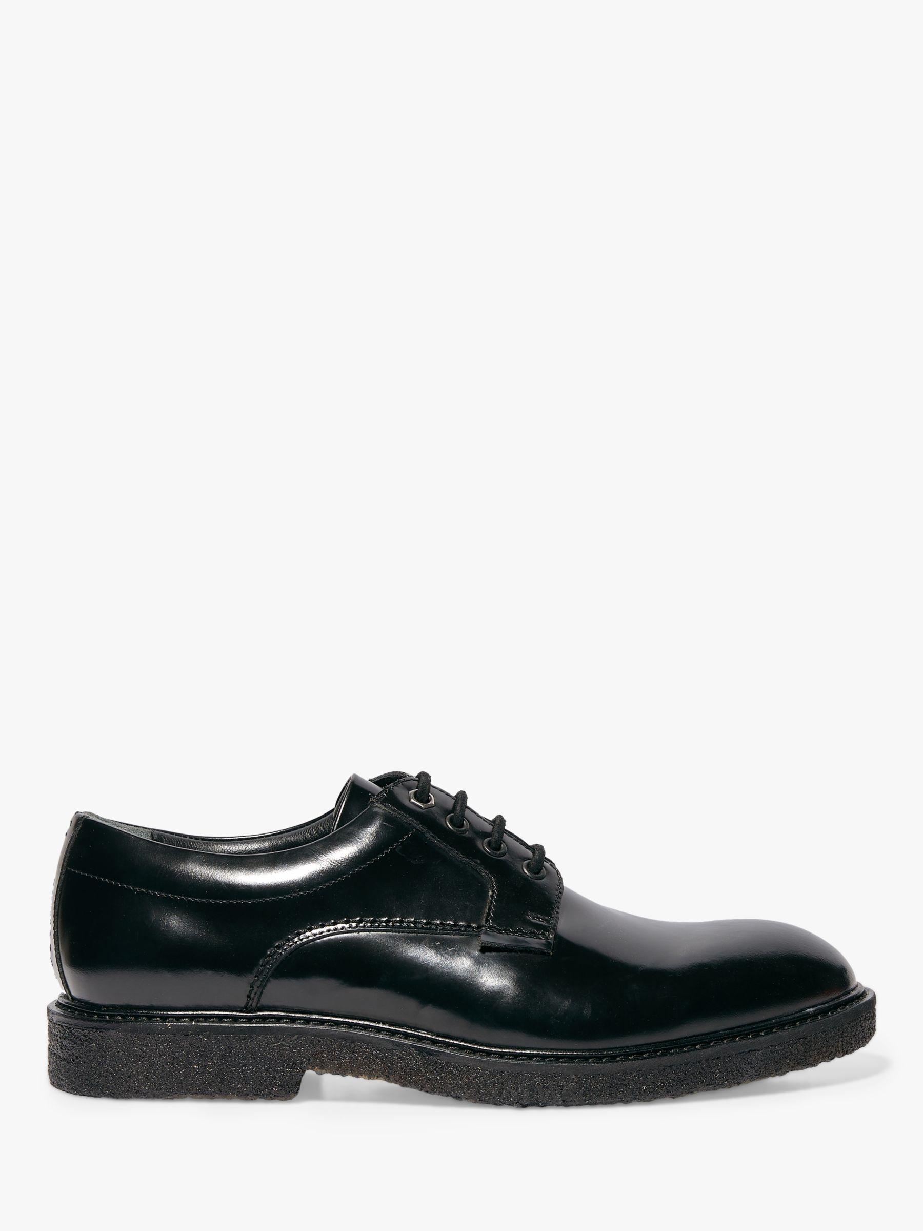 AllSaints Low Leather Shoes, Black at John Lewis & Partners