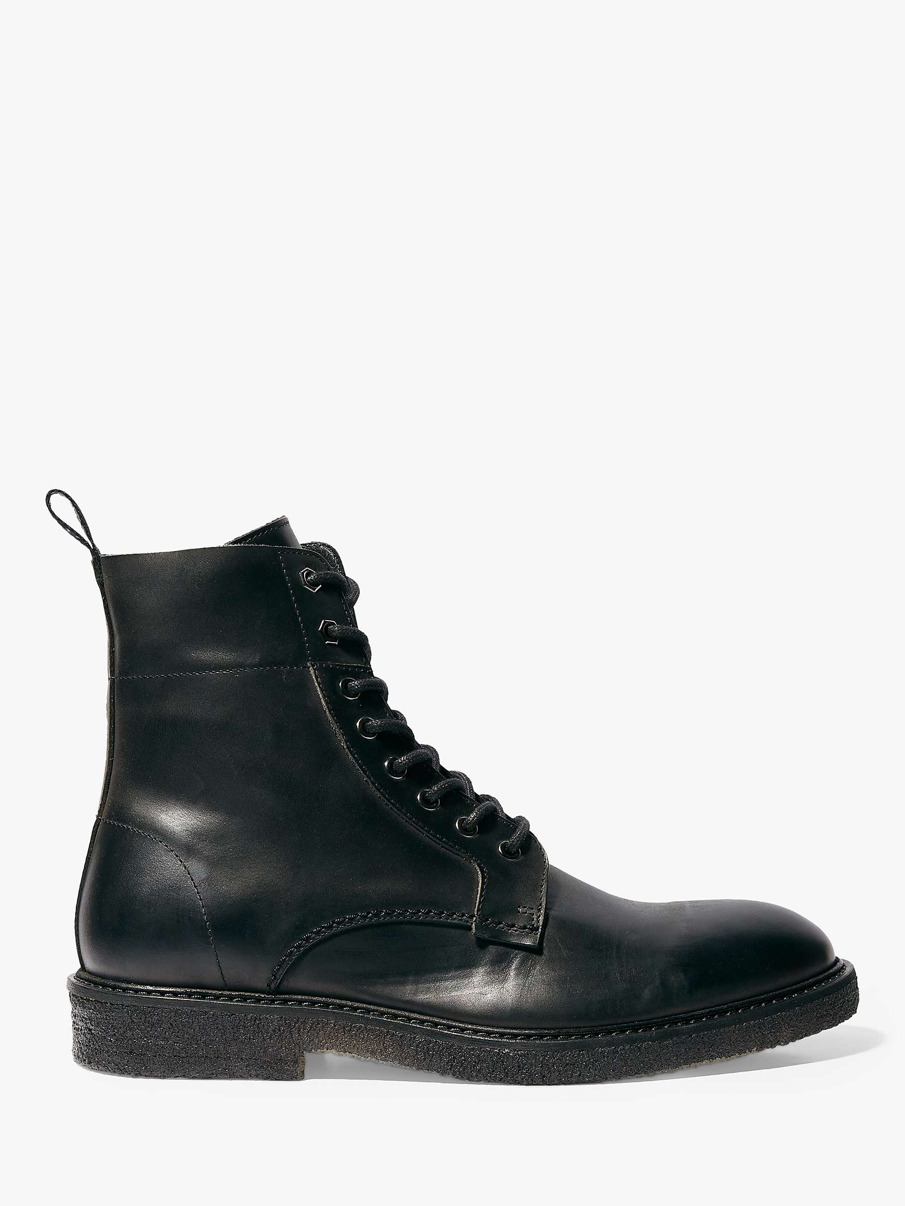 AllSaints Elden Leather Boots, Black at John Lewis & Partners