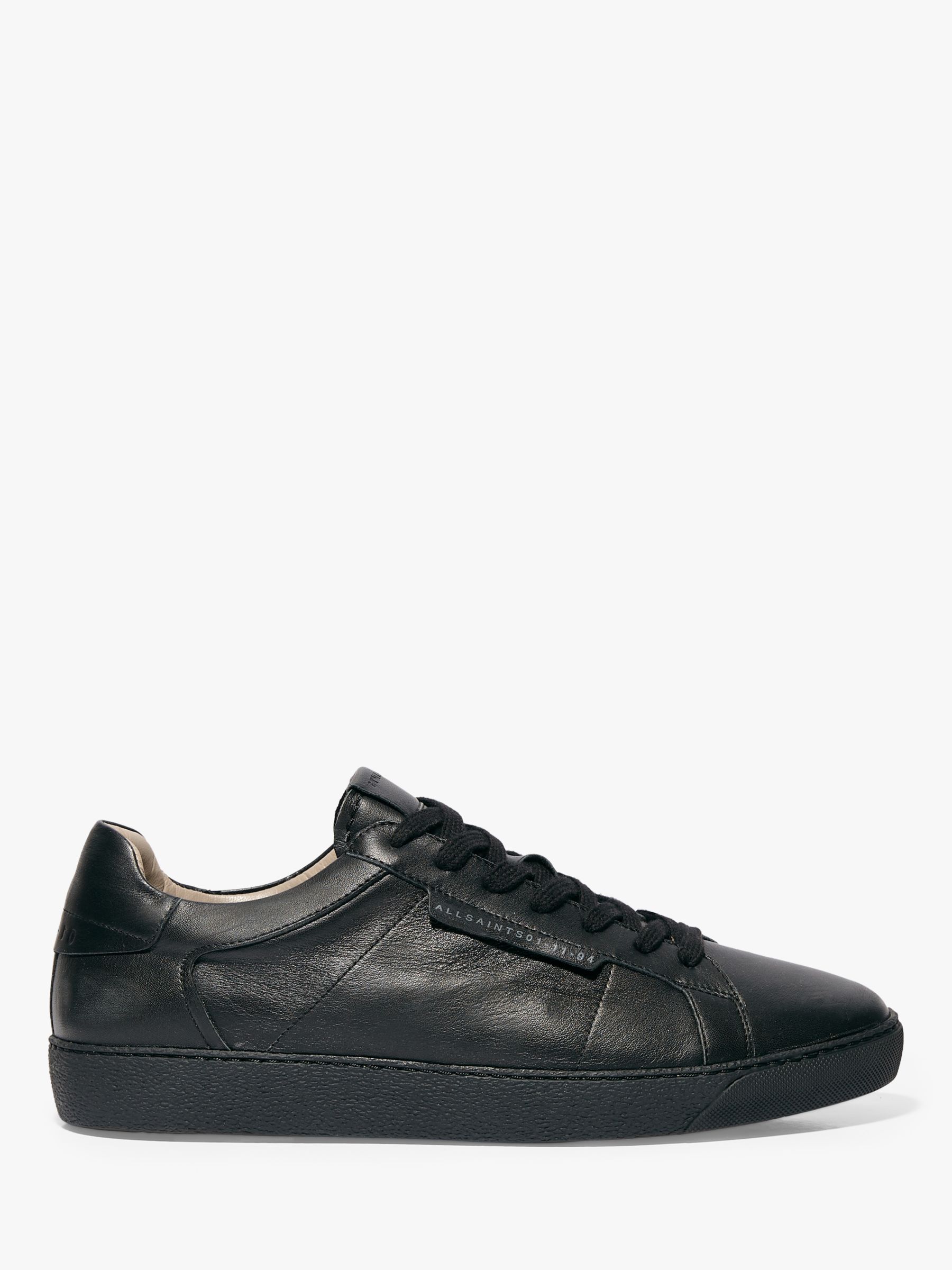AllSaints Sheer Leather Low Top Trainers, Black at John Lewis & Partners