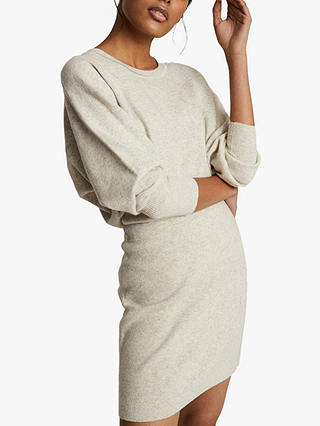 Reiss Alexa Knitted Sweat Dress, Grey
