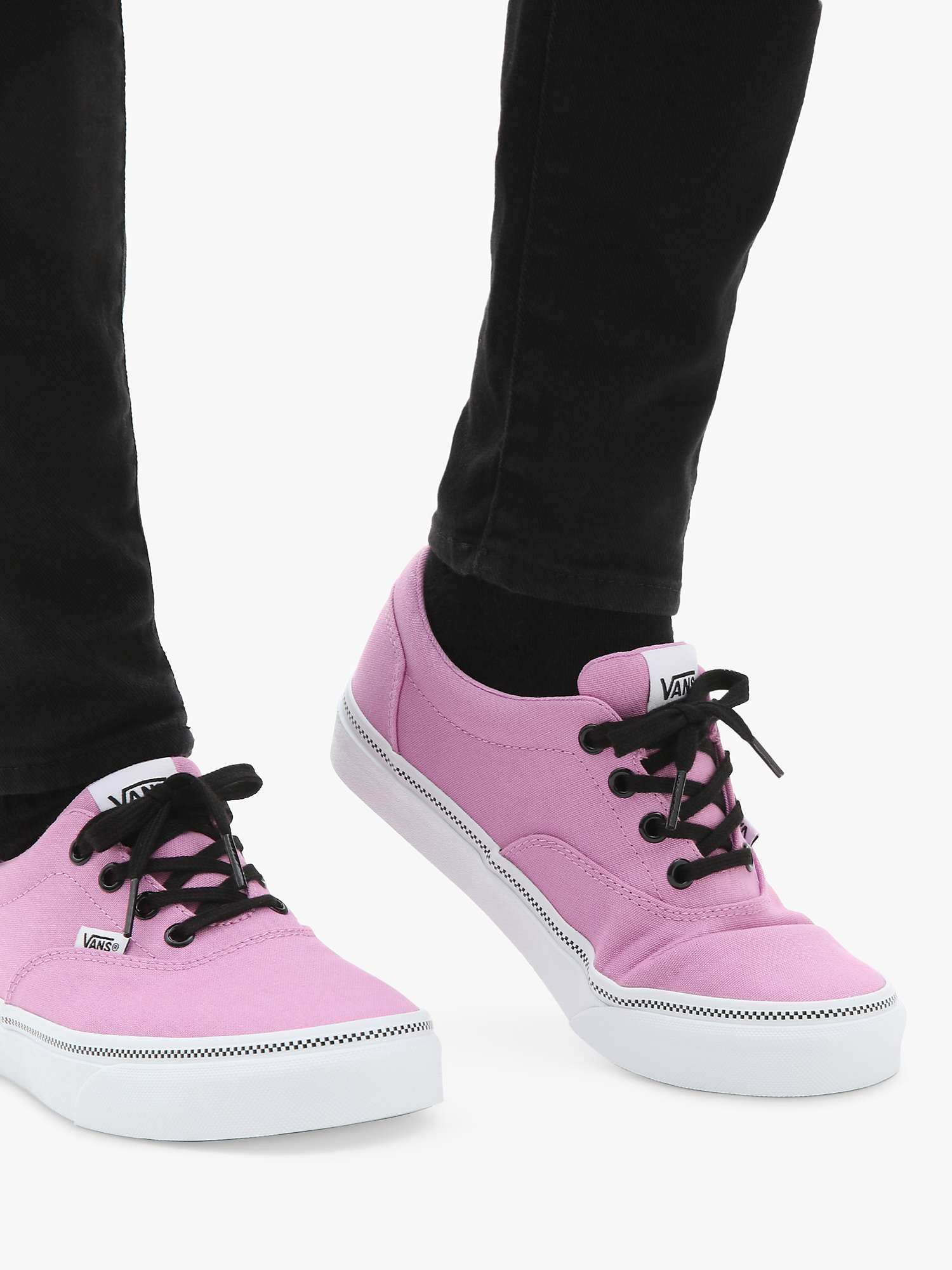 Vans Doheny Canvas Lace Up Trainers, Pink Orchid at John Lewis & Partners