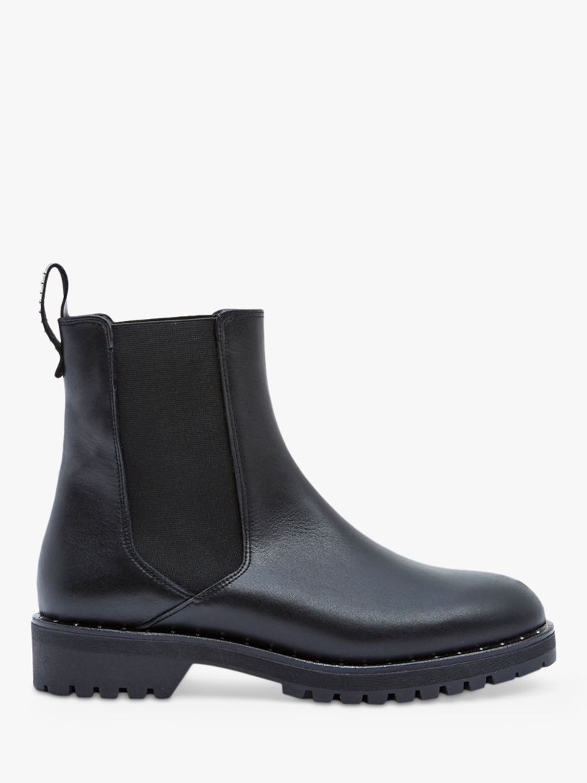 Mint Velvet Greta Leather Chelsea Boots, Black, 3