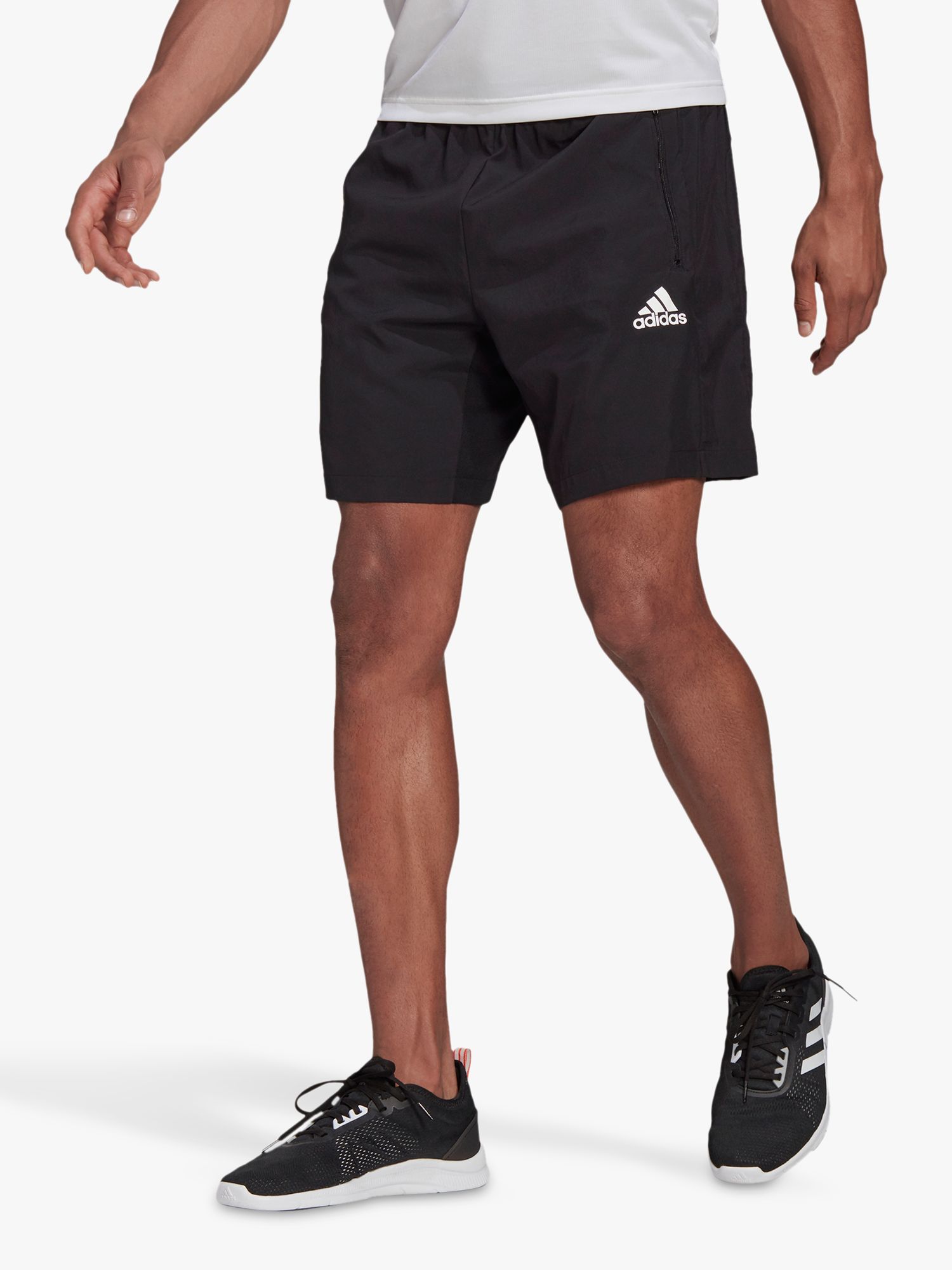 adidas AEROREADY Designed to Move Woven Gym Shorts, Black at John Lewis ...